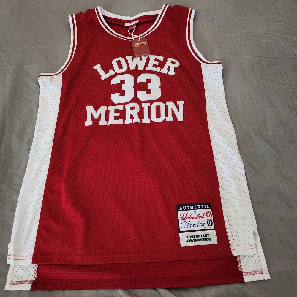 Kobe Bryant Lower Merion High School Jersey Unlimited Classics Red Mens Large L